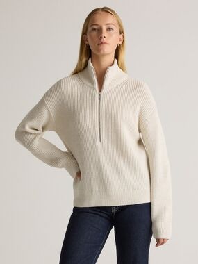 Quince Australian Merino Wool Half Zip Sweater Size Small
